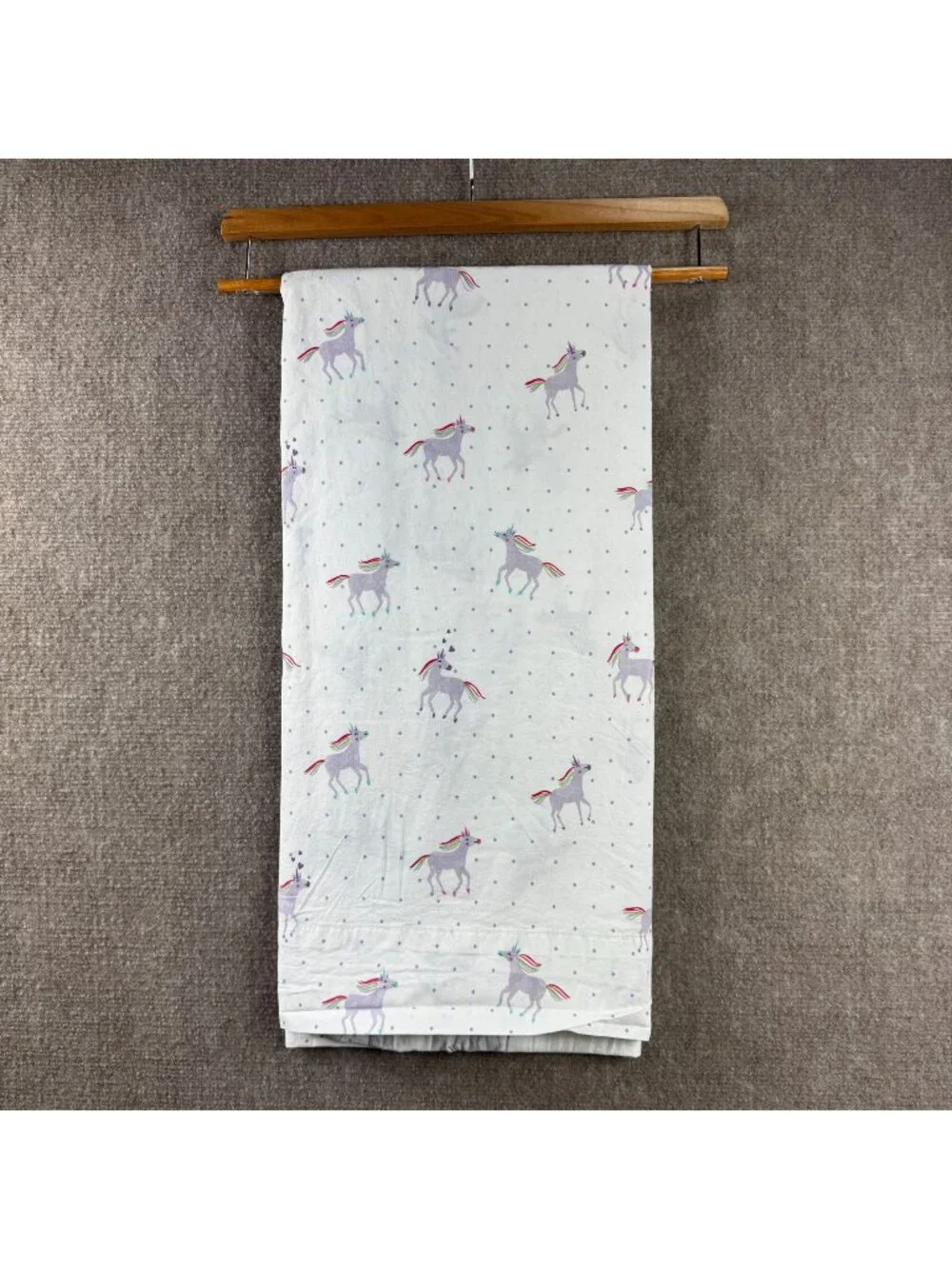 Pottery Barn Kids Unicorn Rainbow Organic Cotton Twin Flat Sheet ONLY Lavender